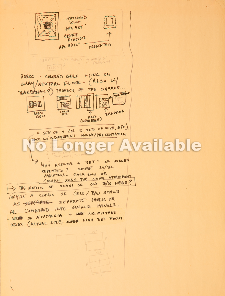 #027, Early Notes for Elevation (and an unrealized project)